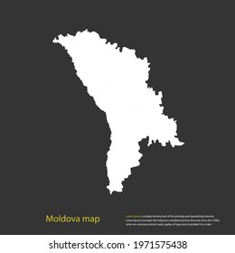 Moldova map white color High Detailed on dark background. Abstract design vector illustration eps 10