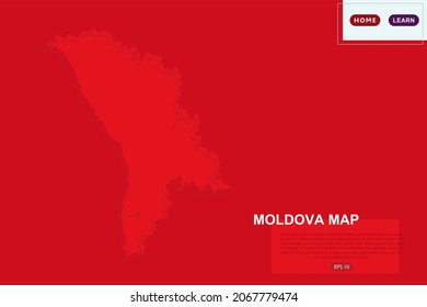 Moldova Map - World Map International vector template with red color and outline sketch isolated on red background for education, design, website, banner - Vector illustration eps 10