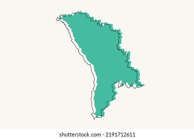 Moldova Map - World map International vector template with black and green geometric shapes and lines style isolated on white background for design, infographic - Vector illustration eps 10