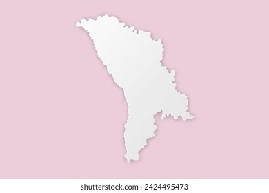 Moldova Map - World map International vector template with paper cut style including shadow and white color on pink background for design, education, website - Vector illustration eps 10