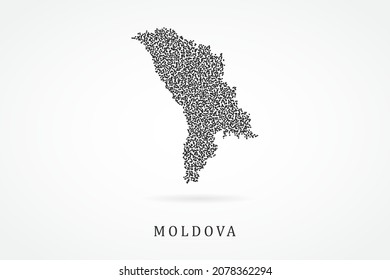 Moldova Map - World map vector template with Black grid on white background  for education, infographic, design, website, banner - Vector illustration eps 10
