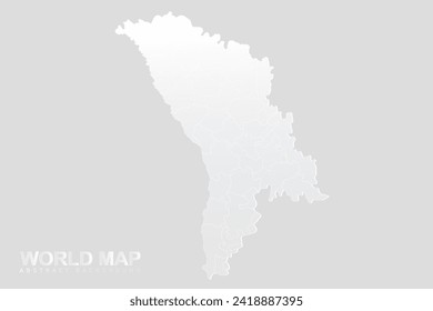 Moldova Map - World Map vector template with High detailed including white and grey gradient color and white outline color isolated on grey background - Vector illustration eps 10