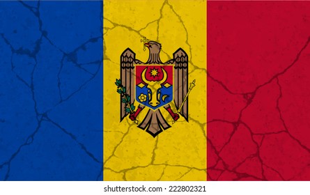 Moldova, Moldovan Flag on concrete textured background