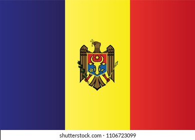 Moldova National Flag. Republic of Moldova Vector Illustration Symbol.