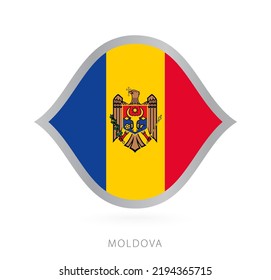 Moldova national team flag in style for international basketball competitions. Vector sign.