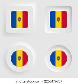 Moldova neumorphic graphic and label set. Element of impact for the use you want to make of it.