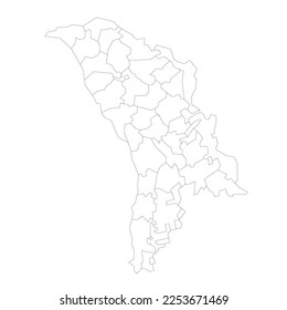 Moldova political map of administrative divisions