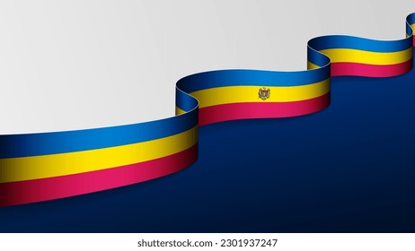 Moldova ribbon flag background. Element of impact for the use you want to make of it.