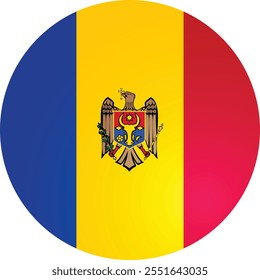 Moldova Round Flag Logo Vector