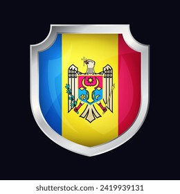 Moldova Silver Shield Flag Icon