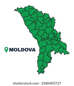 Moldova simple flat vector illustration map