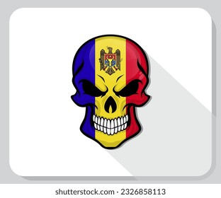 Moldova Skull Flag Pride Icon
