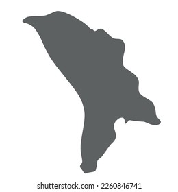 Moldavia - mapa de silueta gris liso del área del país. Simple ilustración vectorial plana.