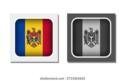 Ícone de Bandeira Arredondada Quadrada da Moldávia