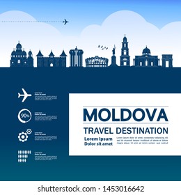 Moldova travel destination grand vector illustration.
