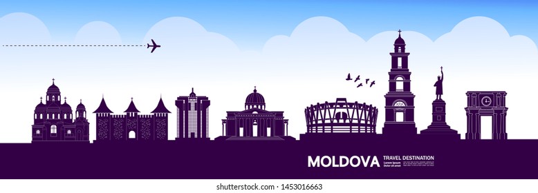 Moldova travel destination grand vector illustration.
