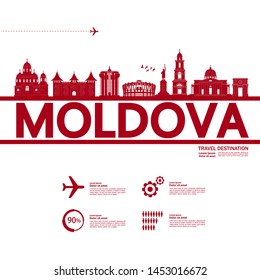 Moldova travel destination grand vector illustration.
