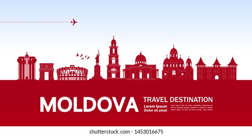 Moldova travel destination grand vector illustration.
