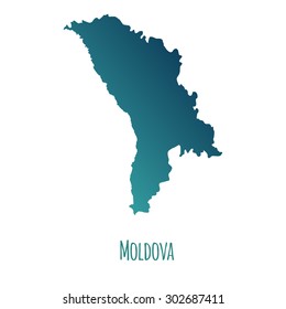 Moldova vector map with color gradient and caption on white background. Can be used as element of your infographics or presentation