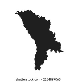 moldova vector map. high detailed isolated geographic template of east european country