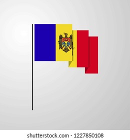 Moldova waving Flag creative background