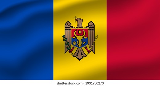 Moldova waving flag vector editable