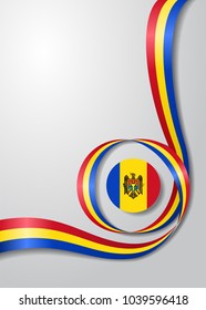 Moldovan flag wavy abstract background. Vector illustration.