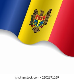 Moldovan flag wavy abstract background. Vector illustration.