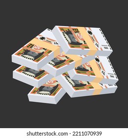Moldovan Leu Vector Illustration. Moldova money set bundle banknotes. Paper money 500 MDL. Flat style. Isolated on white background. Simple minimal design.