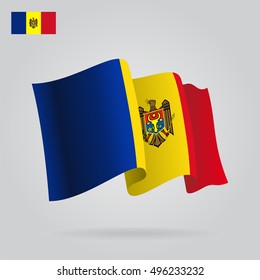 Moldovan waving Flag. Vector illustration.