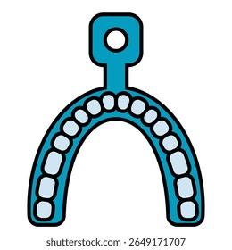 Molds dental filled outline isolated on white