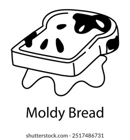 Icono de pan mohoso en estilo dibujado a mano 