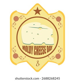 Adesivo Moldy Cheese Day, ilustração vetorial