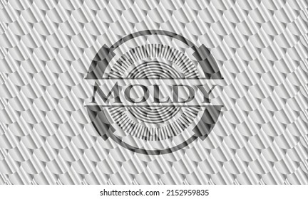 Moldy shiny silver badge. Scales pattern. Vector Illustration. Detailed. 