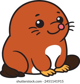 Clipart de personajes de dibujos animados Mole 2D para libro infantil