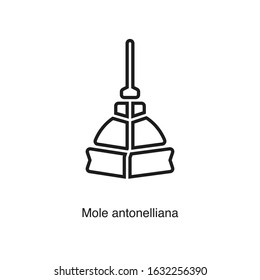 Mole antonelliana icon vector on white background. Black icon illustration