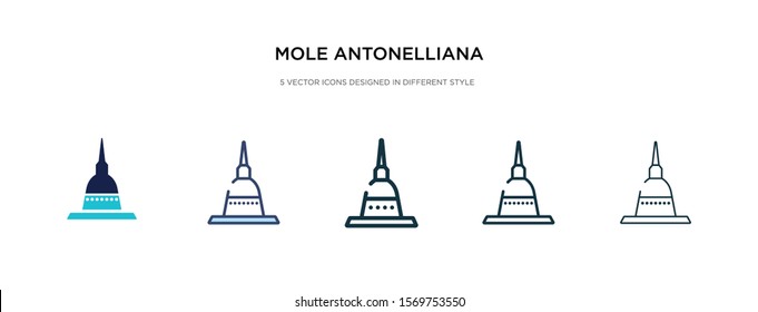 Mole Antonelliana in turin icon in different style vector illustration. two colored and black Mole Antonelliana in turin vector icons designed filled, outline, line and stroke style can be used for