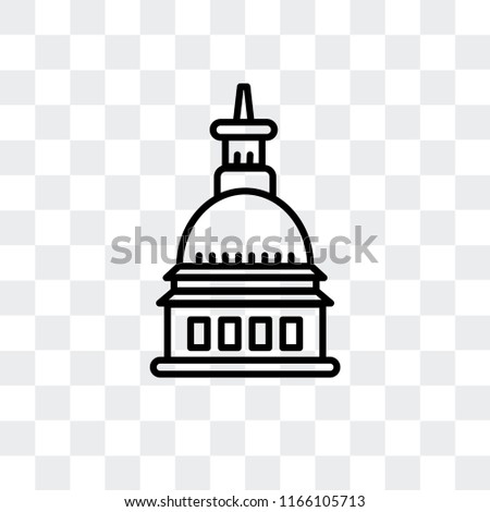 Mole Antonelliana in Turin vector icon isolated on transparent background, Mole Antonelliana in Turin logo concept