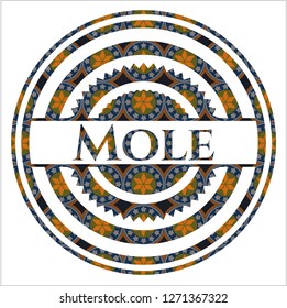 Mole arabesque style emblem. arabic decoration.