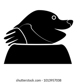 Mole black color icon  Flat style Simple illustration
