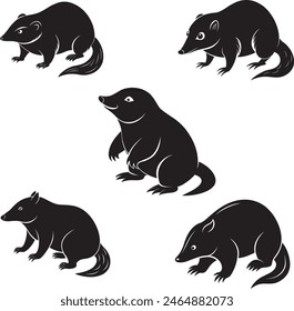 mole black silhouette, no detail on white background.