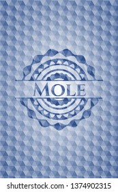 Mole blue polygonal emblem.
