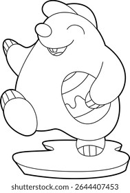 Mole Easter Easter ovo de Páscoa Executando Animal Vetor Ilustração de Arte Gráfica