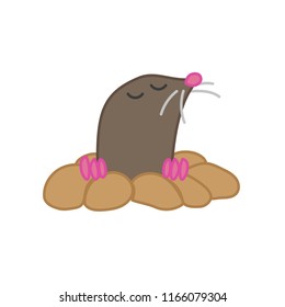 Mole. Funny drawing for children