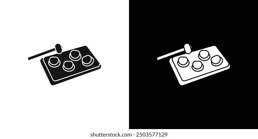 Mole Game Whack icon line art vector