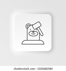 Mole game, whack, retro, arcade neumorphic style vector icon. Neumorphism style. Mole game, whack retro arcade neumorphic style vector icon. Neumorphism style on white background.