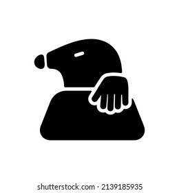 Mole glyph icon for garden craft. Agriculture sign. Graph symbol for your web site design, logo, app, UI. Vector illustration, EPS10.