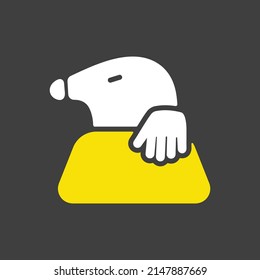 Mole glyph icon for garden craft. Agriculture sign. Graph symbol for your web site design, logo, app, UI. Vector illustration, EPS10.