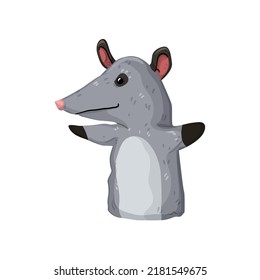 mole hand puppet cartoon. mole hand puppet sign. isolated symbol vector illustration