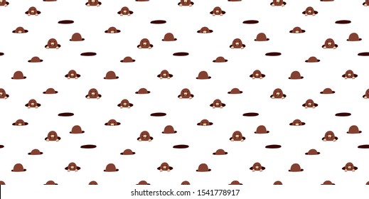 Mole and hole background. Seamless pattern.Vector. 